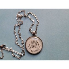 Fire Symbol pendant necklace made with Girls of Paper and Fire book pages