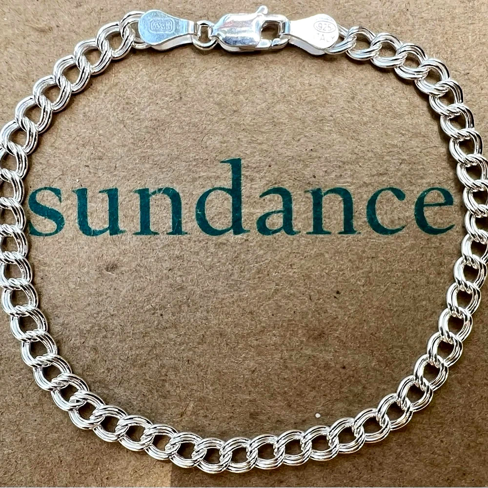 NEW $138 Sundance 7″ Sterling Silver Italy Paperclip 925 Link Bracelet Ladies