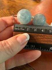 Huge Aquamarine Bead Necklace Artisan Handcrafted