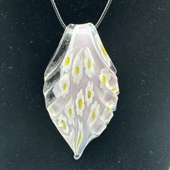 Murano Millefiori Floral Glass Pendant Necklace Venetian Italy MQ43-4