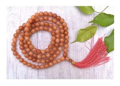 108 Beads Red Aventurine Real Crystal Gemstone Yoga Meditation Hand Knotted