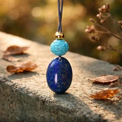 Lapis Lazuli Necklace Turquoise Natural Crystal Chunky Stone Jewelry for Men