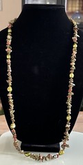 Unakite Jasper Beaded Necklace With freshwater pearls