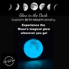 Personalized 2 Sided Glow in the Dark Birth Moon Necklace Custom Text on Back