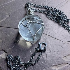 Clear Quartz, Wire Wrapped Pendant Necklace- Brazilian Crystal Jewelry
