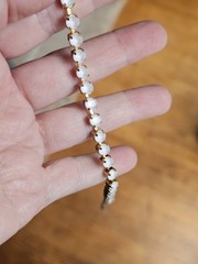 CB88 TheSparkledShell Electric White Goldtone Crystal 5mm Cup Chain Bracelet
