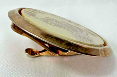 Go Democratic Donkey 1960s Political Tie Clip Gold Embellishments 1-5/8″Diam