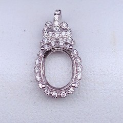 silver 925 pendant empty setting, DIY blank setting,