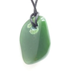 Siberian Jade Pebble Pendant Green Nephrite Jade Stone Necklace Siberia #43