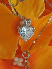 8mm Diamond Solitaire Pendant 18k White Gold Heart shape Diamond Necklace 1.5ct