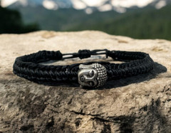 Handmade Buddha Braided Bracelet Red or Black Cord Spiritual Macrame Adjustable