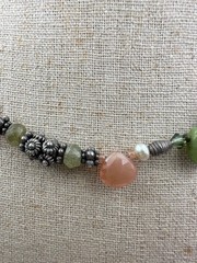 925 sterling silver freshwater pearl semiprecious gemstone beaded Necklace
