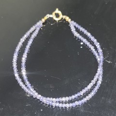 Iolite 2-Strand Bracelet 7” Mixed Metal (12k GF/925) Components / 2mm Faceted