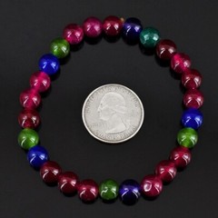 Pink Ruby & Mix Gem Amazing Beaded 93.00 Cts Stretchable Bracelet VK 56 E579