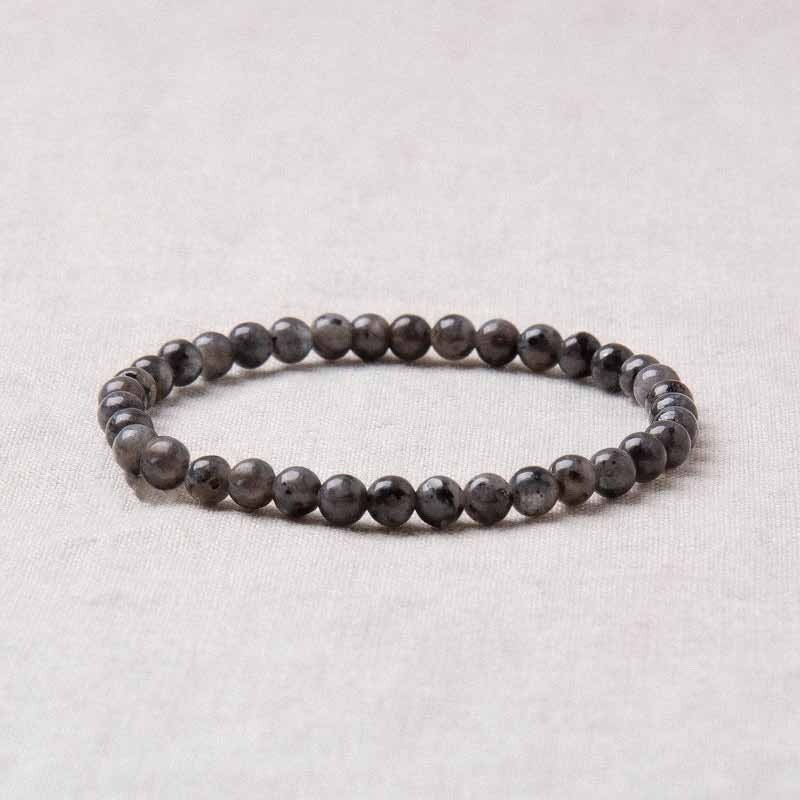 Natural Larvikite Black Labradorite 4mm Beads Healing Energy Stretch Bracelet