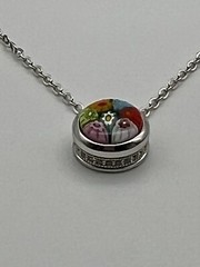 Necklace Alan K. Millefiori Multicolor Murano Glass & 925 Sterling Silver. New