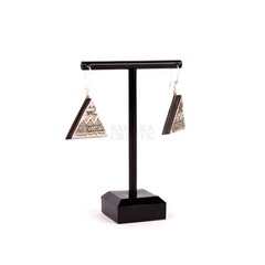 Tuareg Earrings Triangular Shape Ethnic Tribal Handmade Artisan Engraved Silver