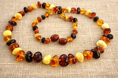 Natural Baltic Amber Necklace – Multicolor Amber Jewelry 18» 46cm