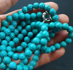 8mm Blue howlite turquoise Necklace Gemstone Bead Knotted 18″24″ 36″ 48″ Lariat