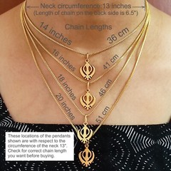 Gold Plated Sterling Silver Khanda Pendant handmade Sikh military emblem Punjabi