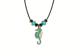 SEAHORSE PENDANT NECKLACE (15″): HAND-MADE JEWELRY BY T.L.C.