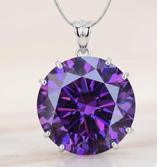 15.00 Ct Certified Purple Diamond Pendant, Tariffs FREE & Matching Studs .