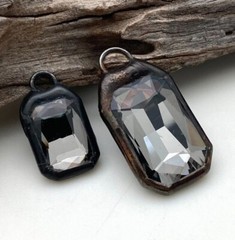 Gunmetal Gray Rhinestone Soldered Pendant (Available in 2 Options) (SGP75)