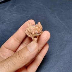 FIRE OPAL CARVING WOLF PENDANT CRYSTAL HEALING NECKLACE BEAD MINIATURE SCULPTURE