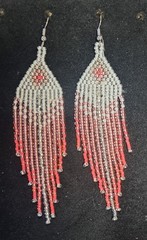Handmade Japanese Seed Bead Bohemian Native Style Tassel Fringe Earrings