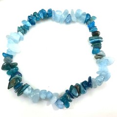 Apatite Aquamarine Bracelet Gemstone Crystal Bracelet Women Healing Chip Balance
