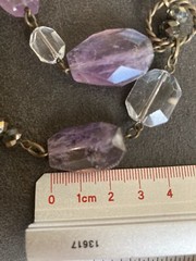 Genuine Ametrine Stone necklace. Faceted. Brass Chain Necklace. Rare.