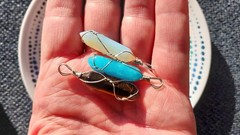 Handcrafted Wire Wrapped Natural Stone Chakra Healing Gemstone Pendant