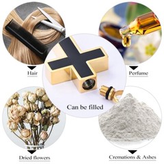 Stainless Steel Cross Memorial Cremation Ashes Urn Pendant Necklace Keepsake Urn