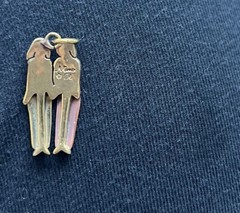 Mima & Oly Two Sisters Charm for Necklace Made of Mixed Materials & Artist Stamp