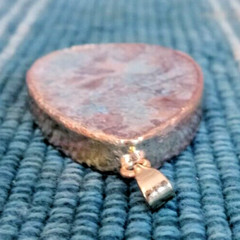 Natural Brown/Blue Ocean Jasper Gemstone Gold Plated Teardrop Artisan Pendant