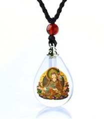 Crystal Bottle Pendant Tibetan Buddhist Green Tara Talisman Necklace –