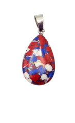 Natural 1″ Stone Teardrop Shaped Pendant Necklace On 17″-18″ Black Cord – CHOICE
