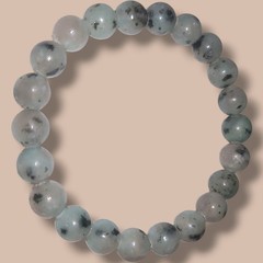 Kiwi Jasper 8mm Beaded Stretch Bracelet Natural Green Gray Stone