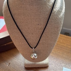 Harmony Ball Pendant On Silk Adjustable Rope 925 Sterling Silver
