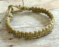 Surfer Hemp Bracelet Phatty Flat Thick Natural