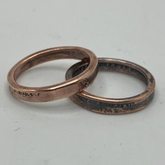 Lucky Penny Coin Ring, Copper Band (Thin Band)