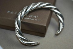 Silpada 925 Sterling Silver Cuff Bracelet B0014 RARE Twisted Cable Heavy