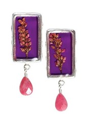 «Snakeweed» Flower Hanging Earrings by Shari Dixon E106 SS