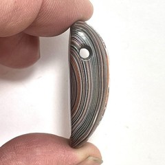 DVH Michigan Orange Joose Jeep Fordite Bead Pendant 38x22x12mm (6610)