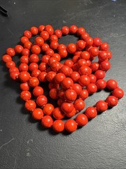 Red Howlite Stone Beaded Necklace Hand Knotted Continuous No Clasp 8mm