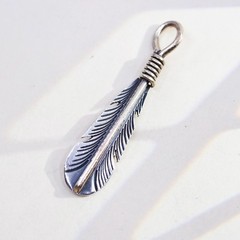southwestern two tone Sterling silver pendant Native American 925 feather charm