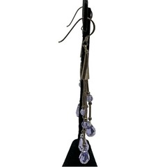 Handmade Chandelier Beaded Drop Earrings Purple Crystal Sterling Silver Hook