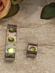 Peridot Bracelet and Ring Good Luck Jewelry Mom Birthday Gift 9ct Gems 19mm Wide