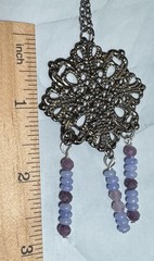Lepidolite & Blue Lace Agate “Worry Catcher” Pendant On Chain By 927 Designs