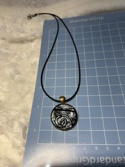 Handcrafted Polymer Clay and Resin Pendant Necklace With Silver tones 18 To20”